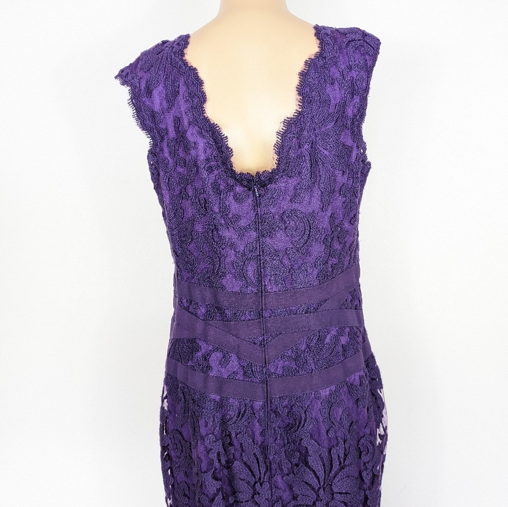Tadashi Shoji embroidered lace sheath knee-length dress size 8 - Picture 6 of 11
